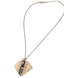 Chain Metal Pendant Necklace & Earrings
